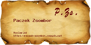 Paczek Zsombor névjegykártya